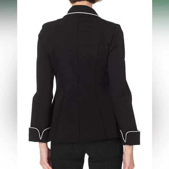 Joseph Ribkoff #183355 Woman's Black Military-Look Zip-Front Jacket - Picture 3 of 13